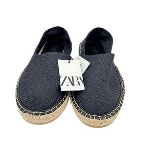 ZARA TEXTILE ESPADRILLES / WOMEN / NEW Navy Flats / EU 43 / US 10